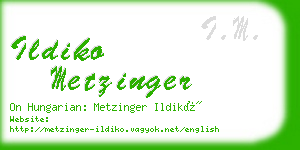 ildiko metzinger business card